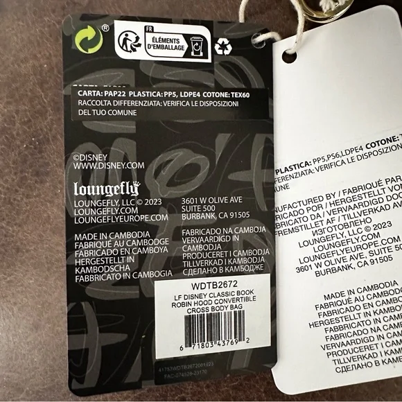 Disney Robin Hood Book Convertible Crossbody Loungefly Bag: NWT - Picture 5 of 16